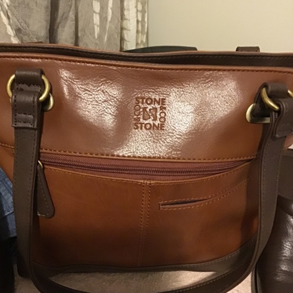 Stone & CO. In new condition, hand bag, lovely, antique brown-multi - Picture 2 of 2